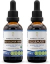 Red Clover Herb USDA Organic and Rosemary Liquid Extract (2.) | Alkol Özgür Tinctures | Organik Red Clover Herb (Trifolium Pratense) ve Rosemary (Rosmarinus Officinalis)