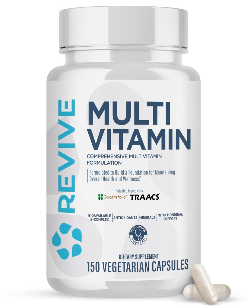 Revive MD Multi-Vitamin συμπλήρωμα για άνδρες και γυναίκες – Καθημερινή πολυβιταμίνες υποστηρίζει την ενέργεια, την ανοσία και τη συνολική υγεία με τις βασικές βιταμίνες, NAC, ψευδάργυρο, μαγνήσιο & περισσότερα (60 κάψουλες, 30 εξυπηρετούν)