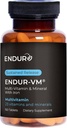 Endur- VM Multivitamin & Mineral ( Iron ile birlikte), Daily Multivitamin, Vital Minerals, B, Vitamin D & Folic Asit, Gluten Free, 150 Tabletler