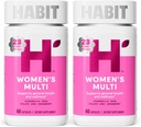 Habit Womens Multi Supplement 2 Pack (120 Capsules) - New Look, Supports General Health & Wellness, 23 Essential Vitamins and Minerals, Fruit extracts, Folate, Iron, B12, Biotin, Non-GMO