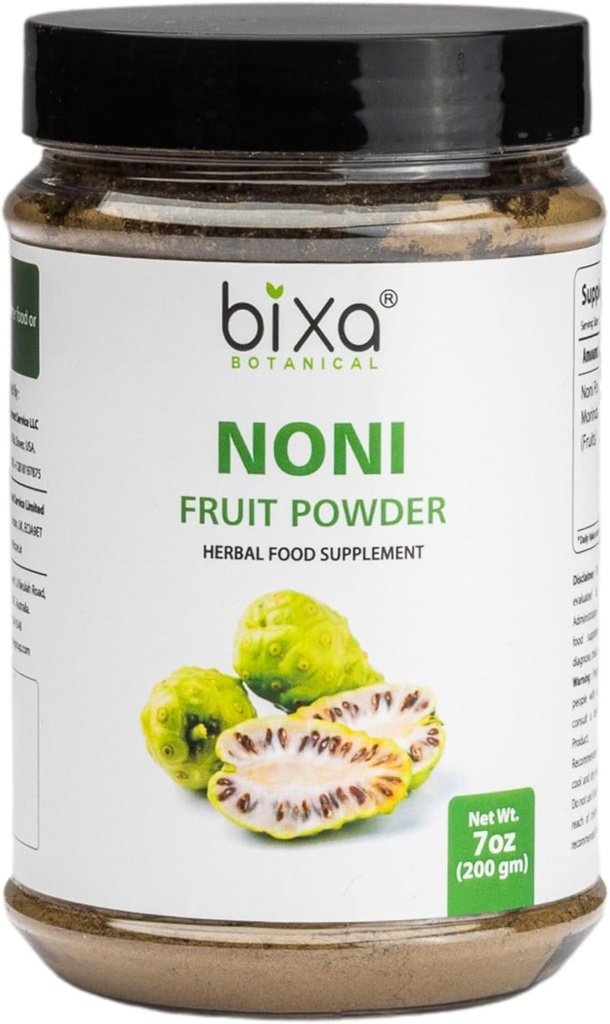 Bixa BOTANICAL Ayurvedic Φυσικό φυτικό συμπλήρωμα Noni Powder Pure Authentic Premium Quality (Morinda Citrifolia) 7 Oz / 200g
