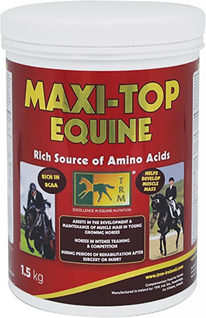 TRM Maxi-Top Horse Feed protein ve Vitamin E Supplement | Equine Kas Büyüme ve Geliştirme için Türlü Asitler ve Antioksilar - 3.3 lb (1.5 kg) - 3.3 lb
