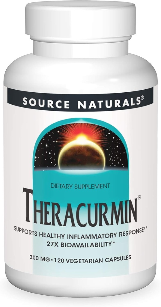 Source Naturals Theracurmin, Υποστηρίζει Υγιεινή Φλεγμονώδης Ανταπόκριση *, 300 mg - 120 κάψουλες χορτοφάγων
