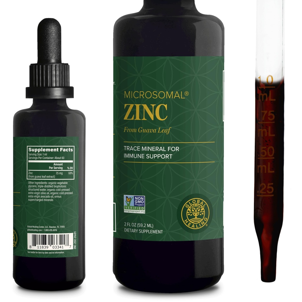 Global Healing USDA Organic Zinc Συμπληρώματα Υγρού - Καθαρές σταγόνες βιταμίνης για την ενίσχυση του ανοσοποιητικού συστήματος, την ισορροπία ορμονών και την υγιή γήρανση - Φυσικό, Vegan-Friendly, Μη-ΓΤΟ, Βιολογικές Βιταμίνες ψευδαργύρου (2 Fl Oz)