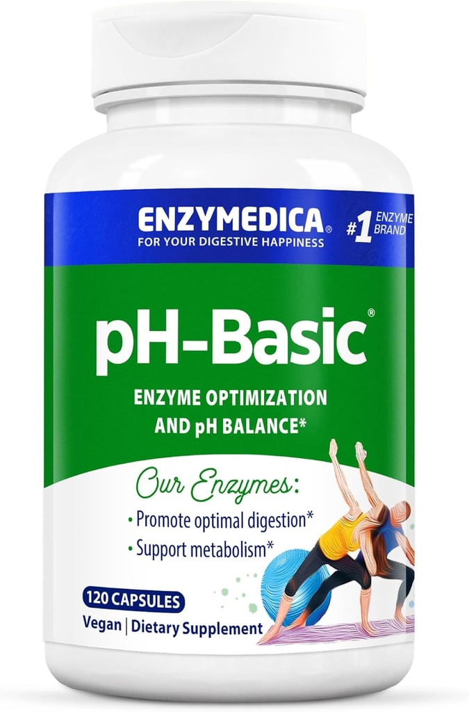 Enzymedica, pH-Βασικό, περιλαμβάνει Digestive Ένζυμα, θρεπτικά συστατικά & βότανα, Υποστηρίζει Υγιεινή Διέγερση & ισορροπία pH, 120 κόμης