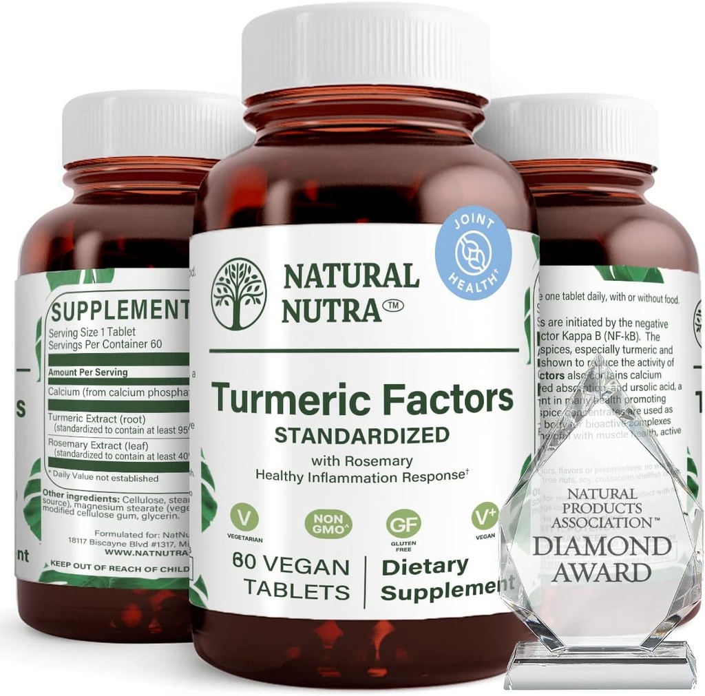 Doğal Nutra Turmeric Curcumin ile% 95 Curcuminoids Extract Supplement with Rosemary for Brain Health, Advanceds Memory and improves Concentration, improve Digestion, 350 mg, 60 Vegan Tabletler