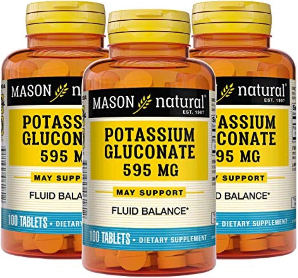 Mason Natural P properties Gluconate 595 mg, 300 Day Supply, 100 Tablet (Pack of 3)