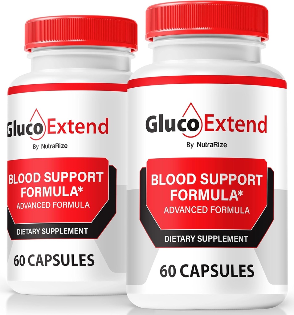NutraRize (2 πακέτο) Gluco Εκτεταμένες κάψουλες, επίσημη GlucoExtend Χάπια για την υποστήριξη Διαρκής ενέργεια, Premium Καθαριστικό δοχείο αίματος, GlucoExtend Detox Glyco Βελτιστοποιητής, Υποστήριξη κυκλοφορίας (120 κάψουλες)