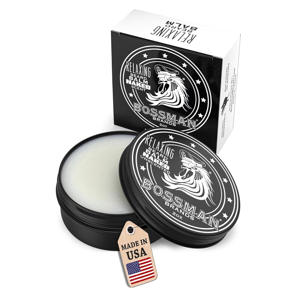 Bossman Ayıd Balm for Men (Naked - Unscented) – Tames, Rahatlar, Kanlı ve Nihai Ayılı Bakım - ABD'de Made in USA