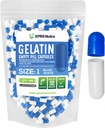 XPRS Nutra Size 1 Empty Capsules - 500 Count Empty Gelatin Capsules - Pill DIY Capsule Filling - Pure Bovine Pill Gel Caps for Do-It-Yourself Supplements (Blue/White)