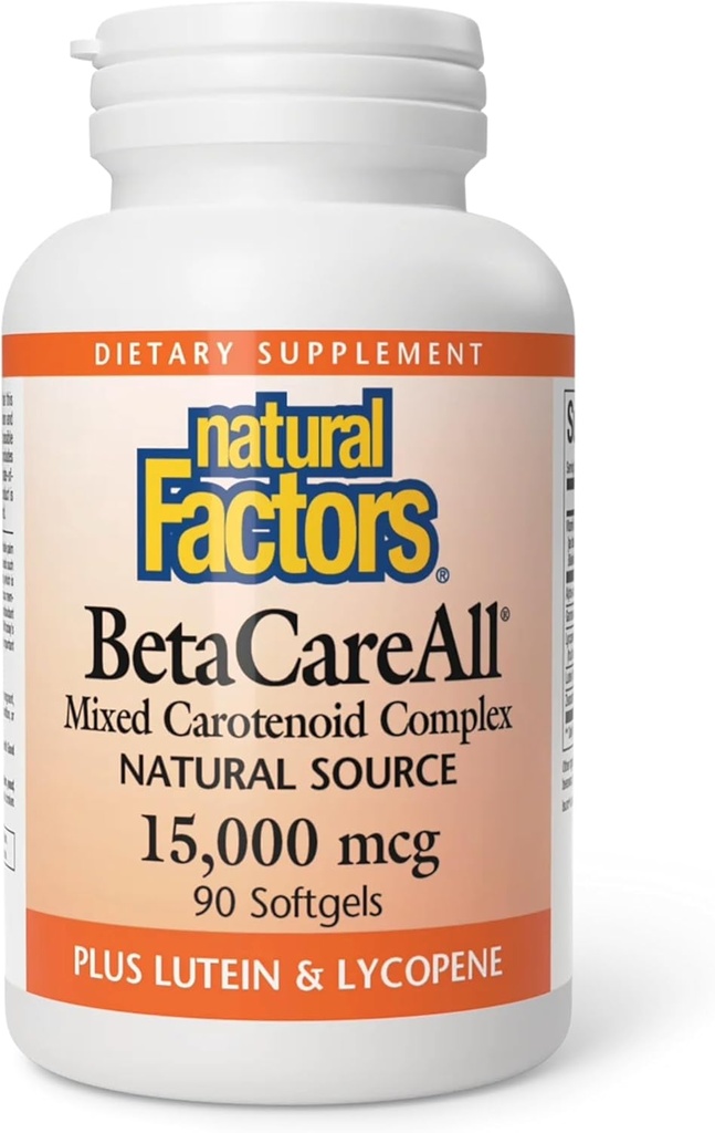 Doğal Faktörler BetaCareAll 25, IU, Vitamin A for Health Skin, Vision and Immune Function, 90 Softgels