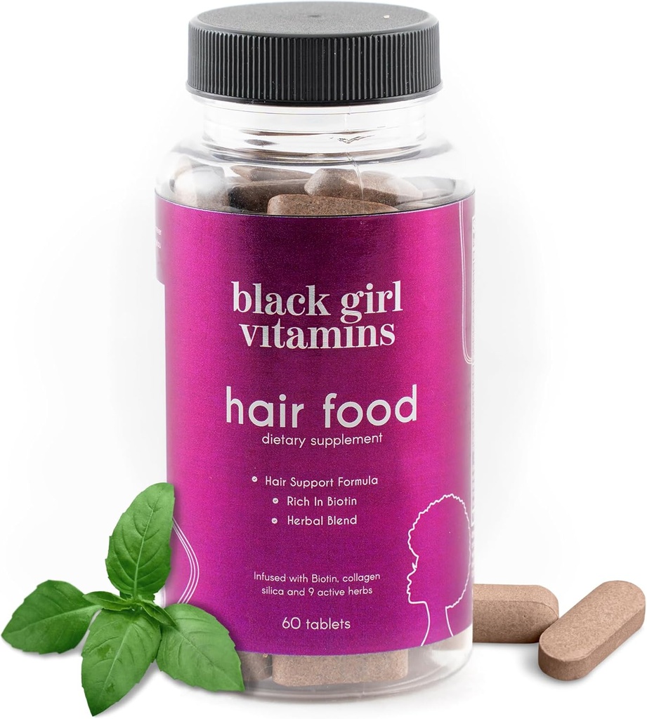 Siyah Kız Vitaminleri - Saç Büyüme Desteği için Collagen ile Saç Gıda Biotin Supplement, Vegan, Gluten-Free, 60ct