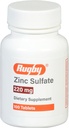 Rugby çinko Sulfate 220 mg Tablet - Hertahidrat - Diyetsel Tamam - 100 Kont (1 Pack)
