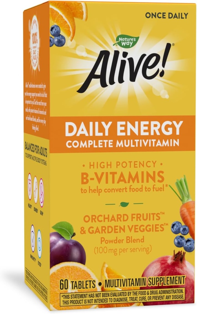 Doğanın Yolu Alive! Günlük Enerji Multivitamin 22 Vitamin ve Mineraller 60 Tablet