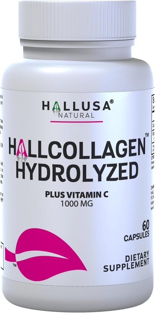 Cólageno Contentlizado - Pastillas de colágeno - Piel, arrugas y antienvejecimiento - Fortalecimiento del Cabello y uñas – Dolor en articulaciones – Collagen HYDROLIZED Plus C 1000 MG 60 Cap