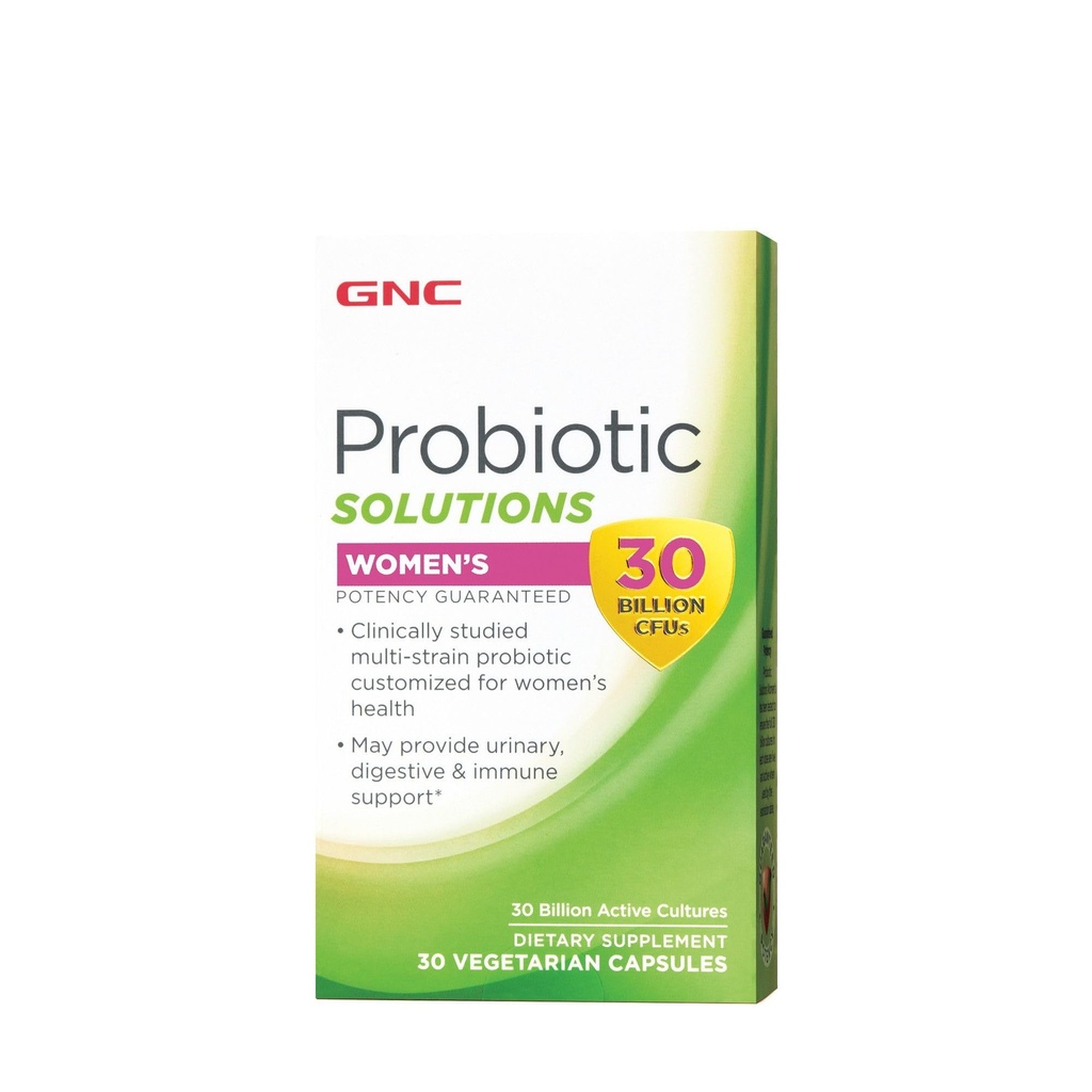 GNC Probiotic Solutions Γυναίκες με 30 δισεκατομμύρια CFUs, Κλινικά Σπουδές Multi-Strain για τις γυναίκες, Υποστηρίζει Πειθαρχική και Ανοσολογική Υγεία, Χορτοφαγική, 30 Κάψουλες