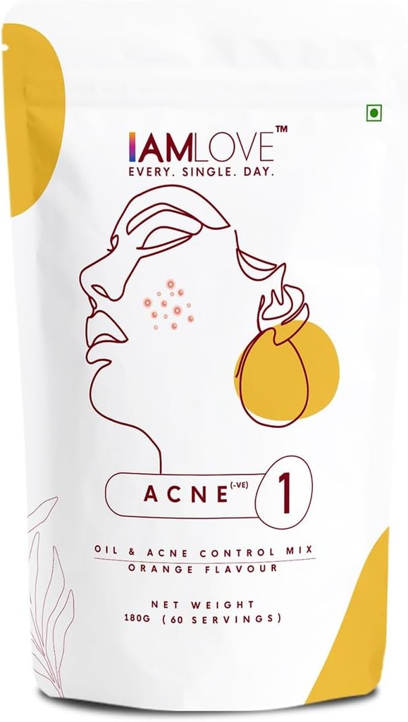 I AM LOVE Acne negative Supplement Toz - 180g For Men And Women | Excess Oil, Mild to Moderate Acne Pimples & Open Pores | Plant-Based Skin Supplement with B Complexs, çinko, Chromium