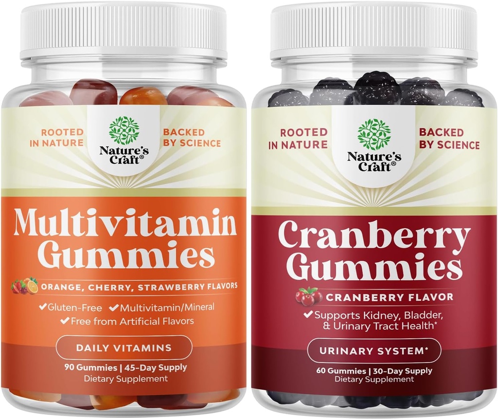 Yetişkinler ve Doğal Cranberry Gummies for Women and Men - Wellness D A C E B12 çinko ve Biotin - Ekstra Güçlü Lezzetler Antioksit