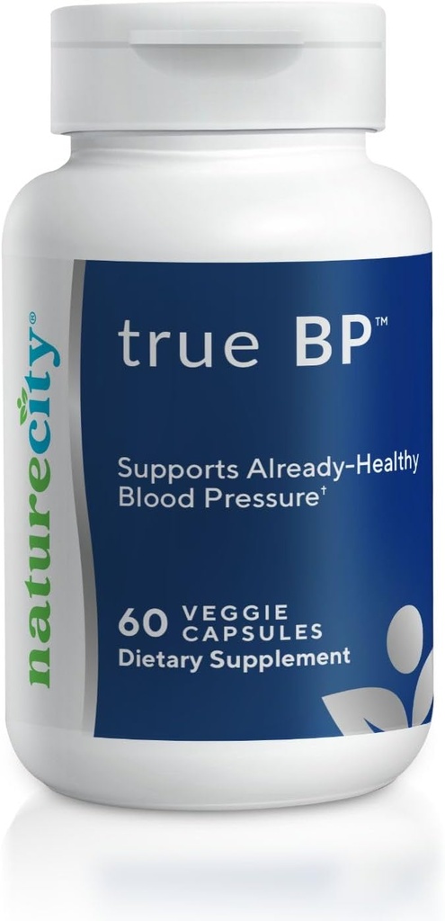 DoğaCity True-BP | Kalp Sağlığı için Kan Akışını Desteklemek | Mega Natural-BP 80mg 16% Ol Europein (60 Veggie Capsules) Non-GMO, Gluten Free