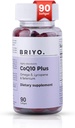 Briyo CoQ10 100mg συμπλήρωμα με Ωμέγα 3 EPA DHA, Λυκοπένιο και Σελήνιο – για την υγεία της καρδιάς, την ενεργειακή υποστήριξη, την προστασία των αντιοξειδωτικών, την υγιή γήρανση – Μια φορά καθημερινά Softgels, 90 Count