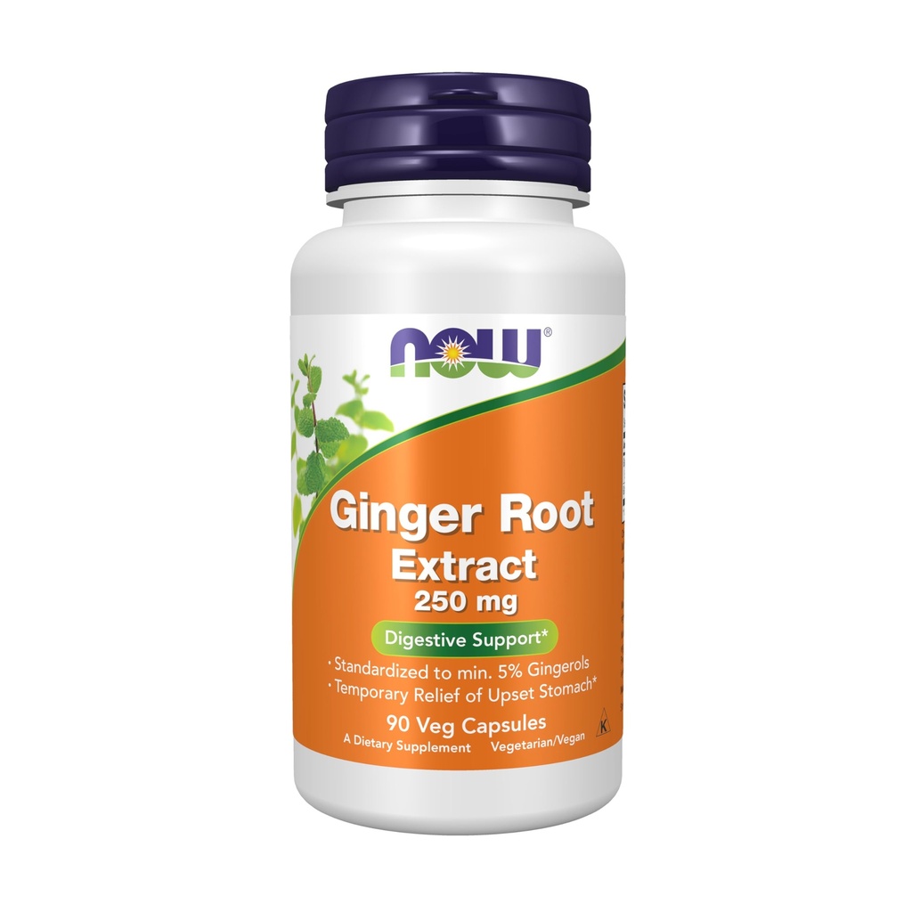 Şimdi Gıdalar Tamamlar, Ginger Root Extract 250 mg, Upset Stomach'in Geçici Yardımı*, Digestive Support*, 90 Veg Capsules