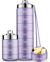 Mossime Metal Seyahat Pill Organizer, Portre 7 Günlük Vitamin Organize edilebilir, Su geçirmez 1 Zamanlar Bir Gün Pill Box, Büyük Pill Konteyner, Günlük Tıp Vitamini, Balık Yağı, Tamamlayıcı