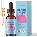 Çocuklar için JoySpring Genius Drops | Klinik Proven Focus Supplement | Sıvı Herbal Focus Supplement with Ginkgo Biloba for Kids (1 oz) 30 Hizmet
