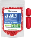 XPRS Nutra Boyutu 5 Boş Kapsüller - 100 Kont Çok Küçük Boş Gelatin Capsules - Pills DIY Capsule - Do-It- Yourself Vitamin Supplements (Red)