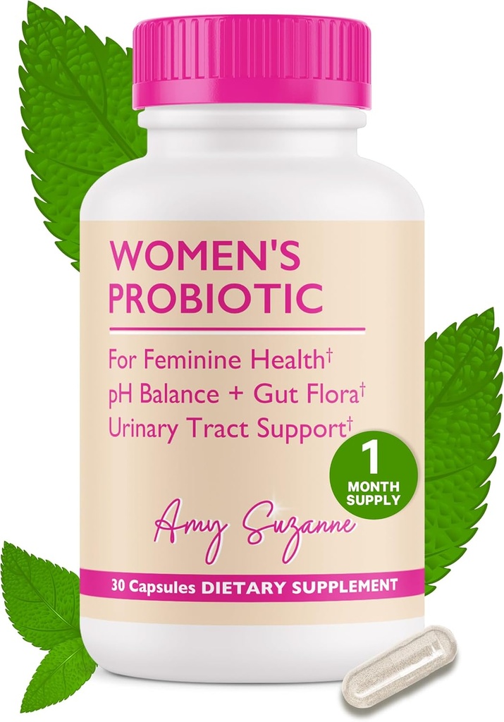 Kadınlar için Probiyotikler - pH Dengesi ve Urinary Tract Health için 10 Milyar CFU Probiyotik - Destekler Yeast, Vaginal Odor, Gut Flora & Feminine Health - 30 Capsules