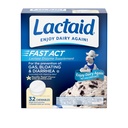 Lactaid Fast Act Lactose intolerance Relief Chewables with Natural Lactase Enzyme to prevent Gas, Bloating & Diarrhea Due to Lactose Hassasiyet, On-Go, Vanilla Twist Flavor, 32 x 1 ct