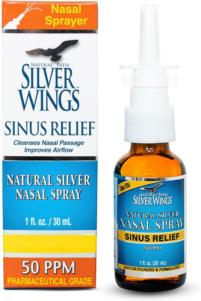 Φυσικό μονοπάτι Silver Wings Sinus Relief Φυσικό Silver Nasal Spray - 50ppm - 1oz