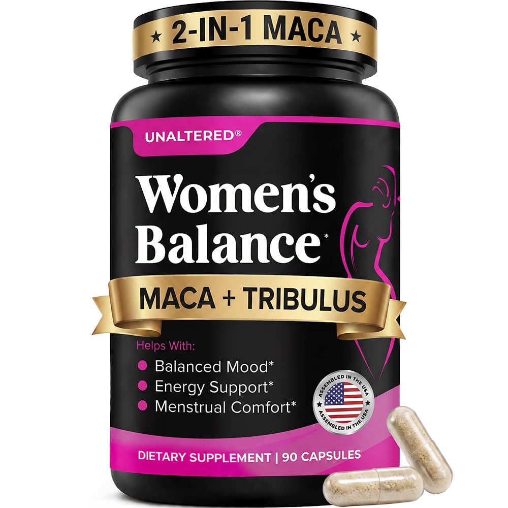 UNALTERED Hormone Balance & Mood Support for Women - Φυσικά υποστηρίζει την ορμονική ισορροπία & ενέργεια με Tribulus Terrestris & Red Maca Root Extract - Συμπλήρωμα διατροφής - 90 κάψουλες Vegan