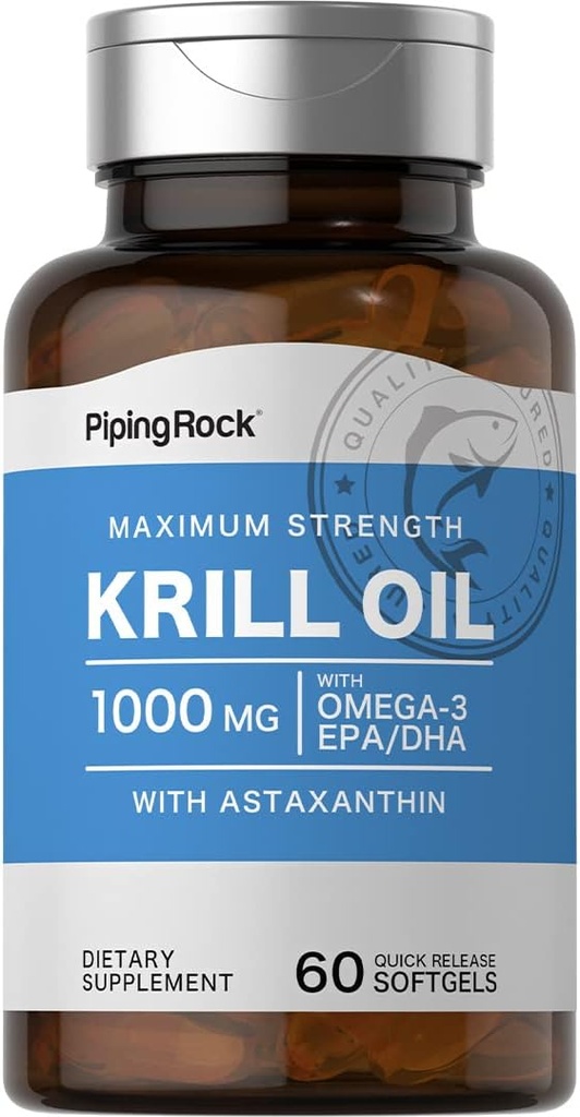 Piping Rock Krill Oil 1000 mg Softgels 