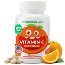 Çocuklar C Vitamin Chewable Tabletler 250 mg - Vegan, GMO-Free, Gluten Free, Nut Free Vitamins - Immune Desteği için Diyet Supplement - Çocuklar için 120 Chewables