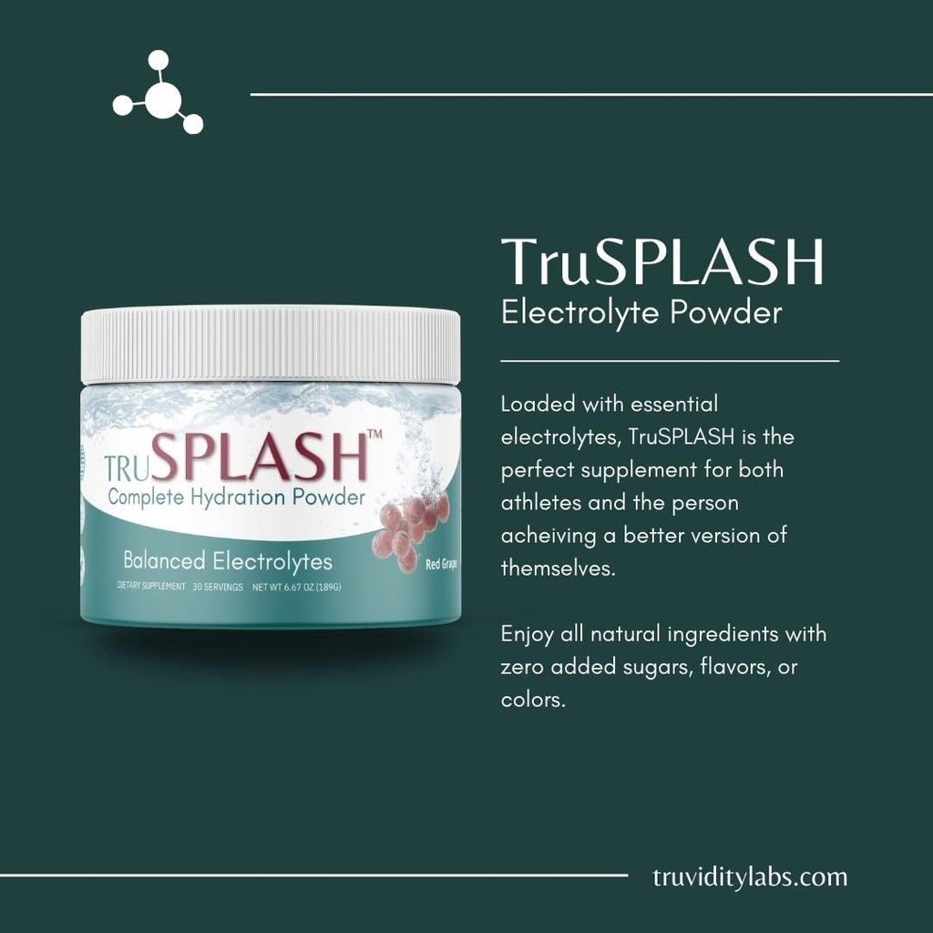 TruSPLASH Complete Hydration Electrolyte Toz (Doğal Berry) - 30 Hizmet