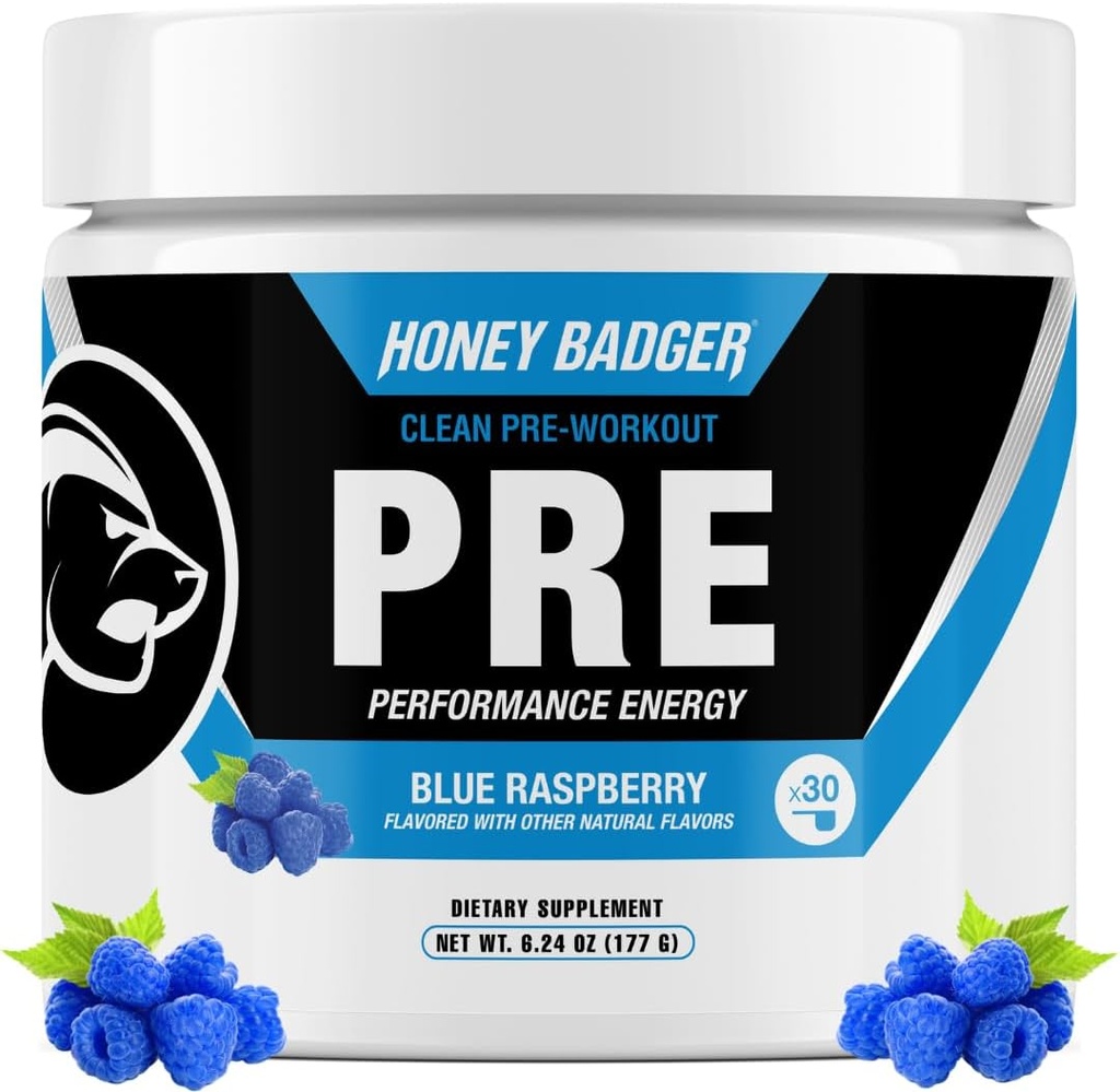 Honey Coverr Pre Workout Toz, Keto Vegan Erkekler ve Kadınlar için Preworkout, Beta Alanine & Caffeine, Sugar Free Natural Energy Supplement, Blue Raspberry, 30 Hizmet
