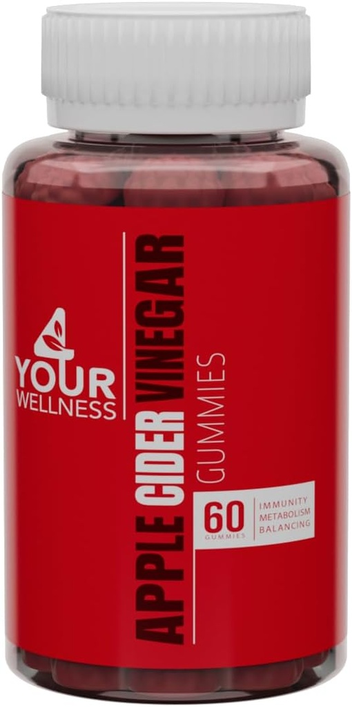 Apple Cider Vinegar Gummies, 1000 mg All Natural, Kosher, Gelatin-Free, Gluten-Free, Vegan, Non-GMO (60 Kont)
