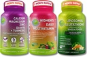 Kadınlar Multivitamin, Steel & Liposomal Glutathione Trio - Plant-Based Food, Magnezyum, çinko, D3, K2 & Turmeric + Women's Daily Multivitamin with Iron + Liposomal Glutathione 500 mg