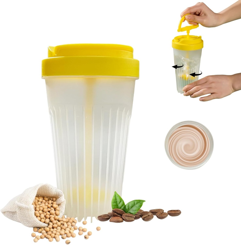 MIUPOO Stirring Bottle,Durable Stir Cup for Stirring Beverage,Small Blender Shaker Bottle,Reusable Coffee Cup Suitable for Mixing Coffee, Protein Shakes, Smoothies, Pre Exercise Supplements and Drinks