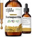 Vahşi ve Organik Sarsaparilla Kökleri - Detox Cleanse Drops - Sarsaparilla Toz Esaslı Tincture - Vegan, Sugar & Alkol Ücretsiz Sıvı Supplement - 2 fl ozzz