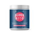 BIOHM Super Reds, Σκόνη ρίζας τεύτλων Αντιοξειδωτικά Μπιζέλια και Smoothie Μίγμα με εκχύλισμα ταρτ Cherry και 19 κόκκινα ολόκληρα τρόφιμα συσκευασμένα με προβιοτικά και προβιοτικά, μη-GMO, Red Berry Flavor (30 Σερβιέτες)