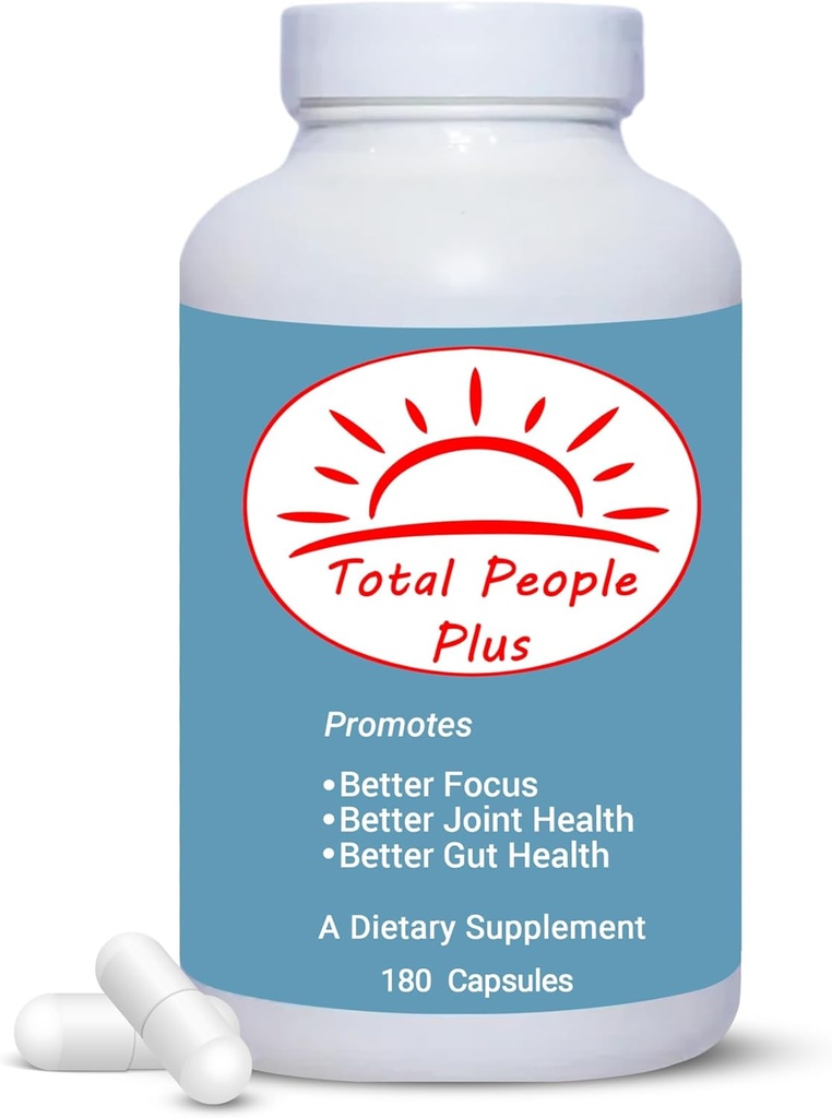 Total People Plus - Multivitamin & Minerals for Yetişkinler - Diyetsel Supplements Rich in Major Minerals with Mix of Vitamins A, D, and E - Boosts Energy and Vitality - 180 Capsules
