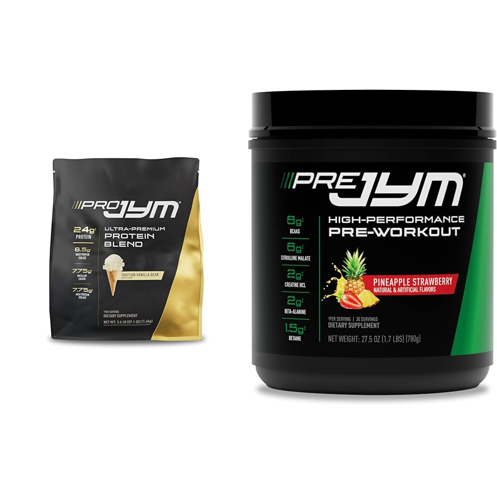 PRO JYM 45 Hizmet - Tahitian Vanilla Bean & PRE JYM 30 Hizmet - Pineapple Strawberry
