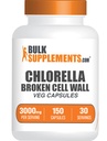 BulkSupplements.com Κάψουλες Chlorella - Σπασμένο τοίχωμα κυττάρων, συμπλήρωμα Chlorella - Superfood Supplement, Vegan & Gluten Free, 5 κάψουλες ανά υπηρεσία, 150 Count (Pack of 1)