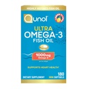 Qunol Fish Oil Omega 3 Mini Softgels, 1000 mg Omega 3 EPA + DHA, Ultra Pure Supplements, Heart Health Support, Lemon Flavor, Easy to Swallow Minis, 3 Ay Supply, 180 Count Count