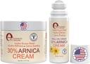 Arnica Cream & Arnica Gel Roll-On 2PK for Bruising and Swelling, Soothe Sore Muscles & Joints with Vitamin K, 30% Arnica Montana, Hyaluronic Acid & L-Arginine