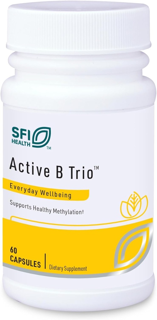 Klaire Laboratuvarları SFI Health Active B Trio - B6, B12 & Folate ile Meks Vitamin B Kompleks - Gelişmiş Absorpsiyon için Biyoaktif Vitaminler - Sağlıklı Enerji ve Bilişme (60 Capsules)
