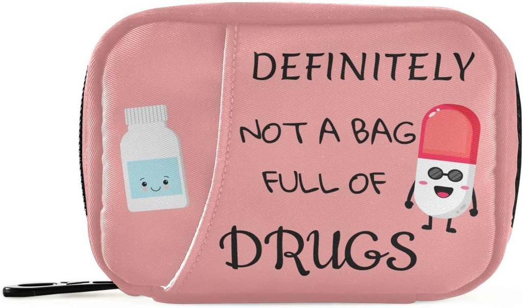 Pill Organizer Pill Character Pill Box 7 Day Pill Case Bag Travel Pill Organizer Bag with Surface Portable Weekly Case Compact Boyut for Vitamin Supplement Sahibi