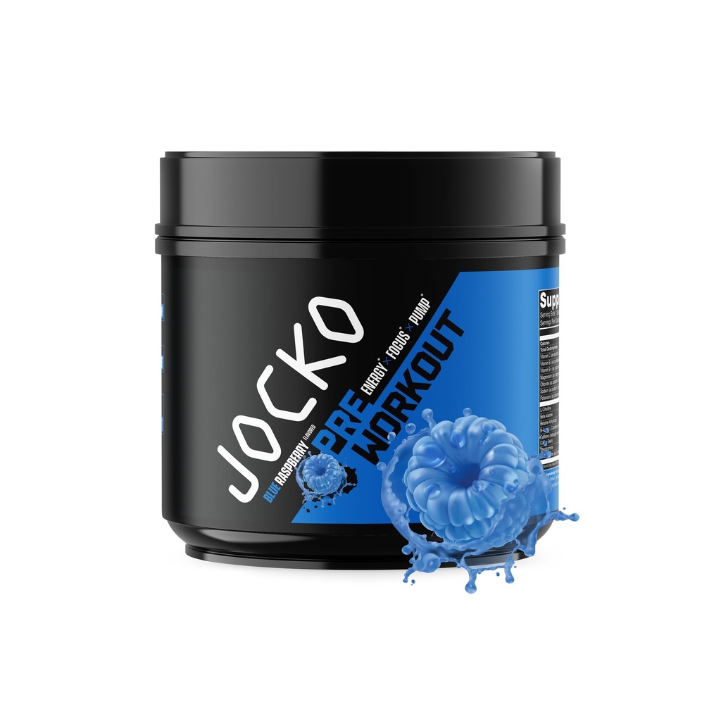 Jocko Yakıt Ultimate Pre Workout Toz - Erkekler ve Kadınlar için Pre-Workout Energy Toz İçecek - Yüksek Stim Sugar-Free Nootropic Mix to Support Muscle Pump, Energy, & Recovery 200 mg Caffeine Blue Raspberry