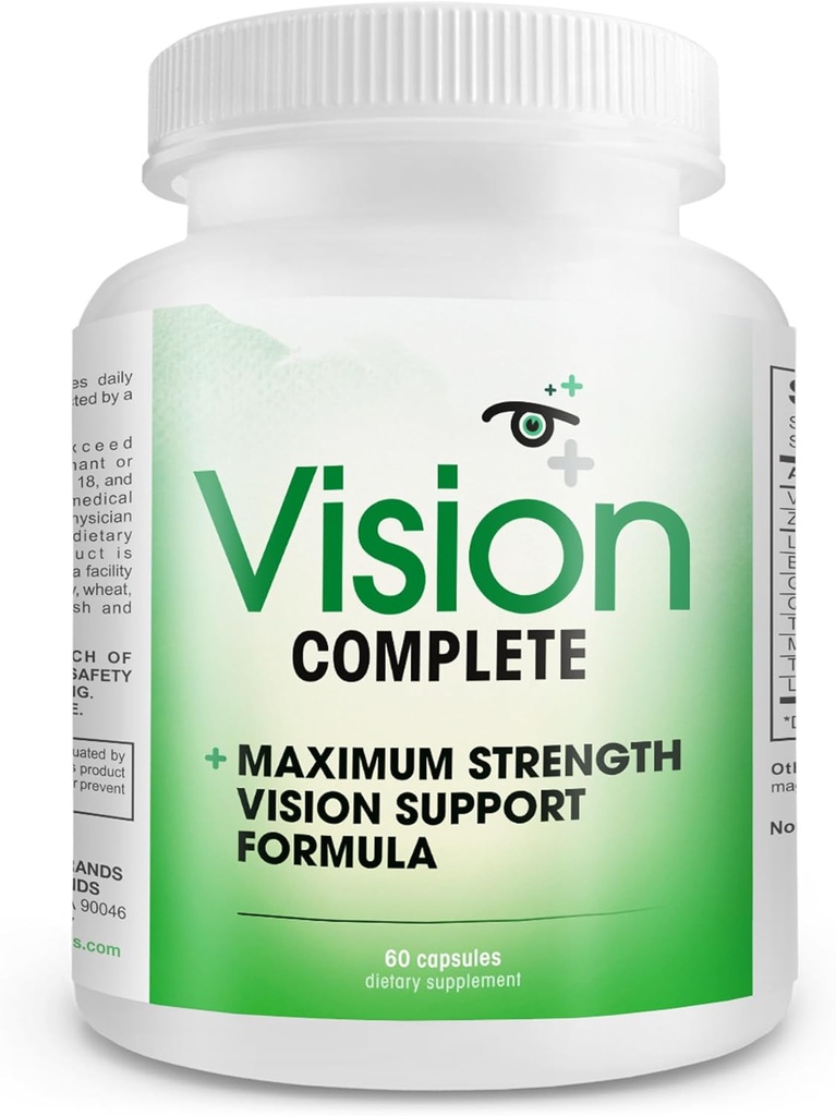 Vision Complete Natural Eye Support Formula Maximum Strength Vision Support Blend of Lutein in One Daily Vision Supplement.